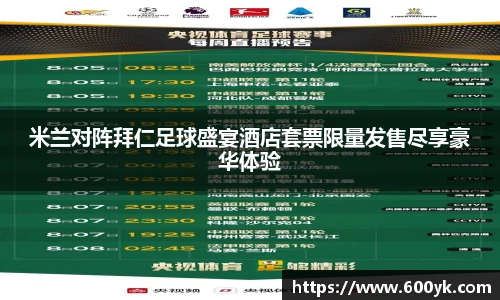 米兰对阵拜仁足球盛宴酒店套票限量发售尽享豪华体验